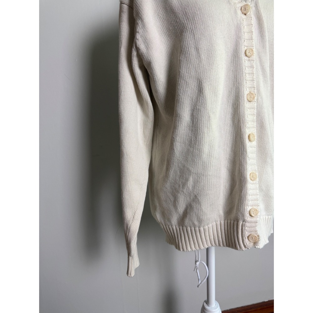 Brandy Melville Cream Oversized V-Neck Button Front Knit Cardigan Sweater chunky - Picture 3 of 8